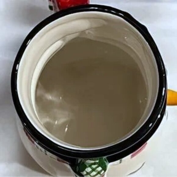 Fitz and Floyd Christmas Snowman 12 oz. Mug Red & Green Accents Scarf Handle - Picture 6 of 6